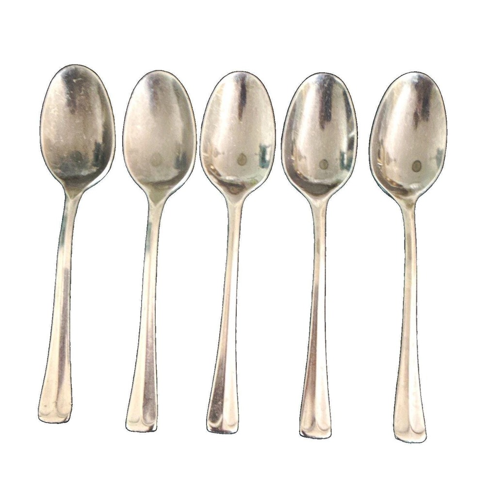 Ecko RichmondStainless Steel Silver Teaspoons Korea Set of 5 Solid Handle Spoons